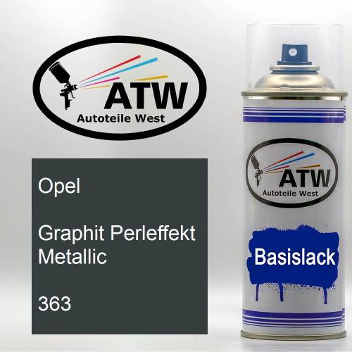 Opel, Graphit Perleffekt Metallic, 363: 400ml Sprühdose, von ATW Autoteile West.